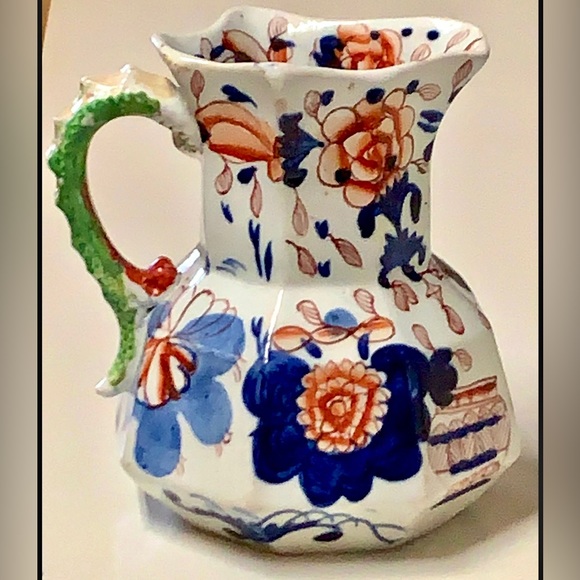 Gaudy Welsh Dragon Handle Impressed Makers Mark Mason Style Jug Urn Variant - Picture 2 of 10